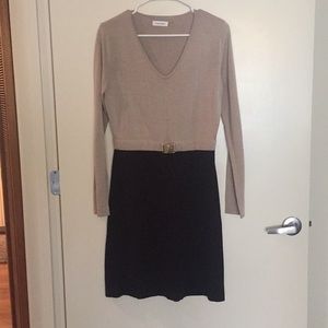 Calvin Klein Belted Block Color Dress